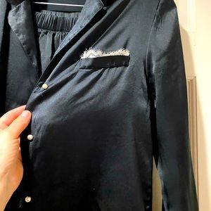 Intimissimi Silk Black Pajama set PJ Top S, Bottom M